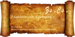Zsatkovics Csongor névjegykártya
